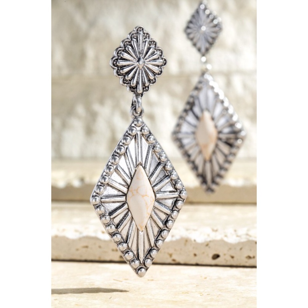 Boho Semi-Precious Stone Earrings - Picture 4 of 7